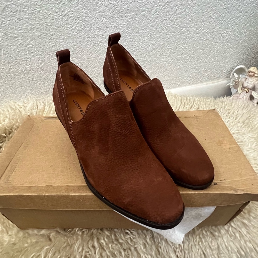 Lucky Brand Boots Womens 6M Vennia Ankle Bootie Brown Leather Casual - Picture 3 of 10